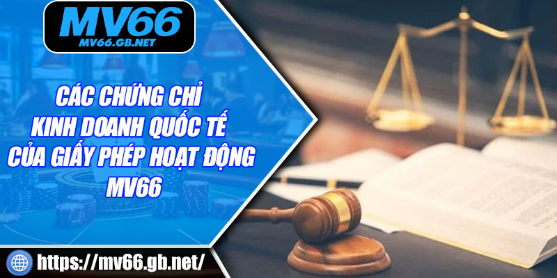 Các chứng chỉ kinh doanh quốc tế của giấy phép hoạt động MV66